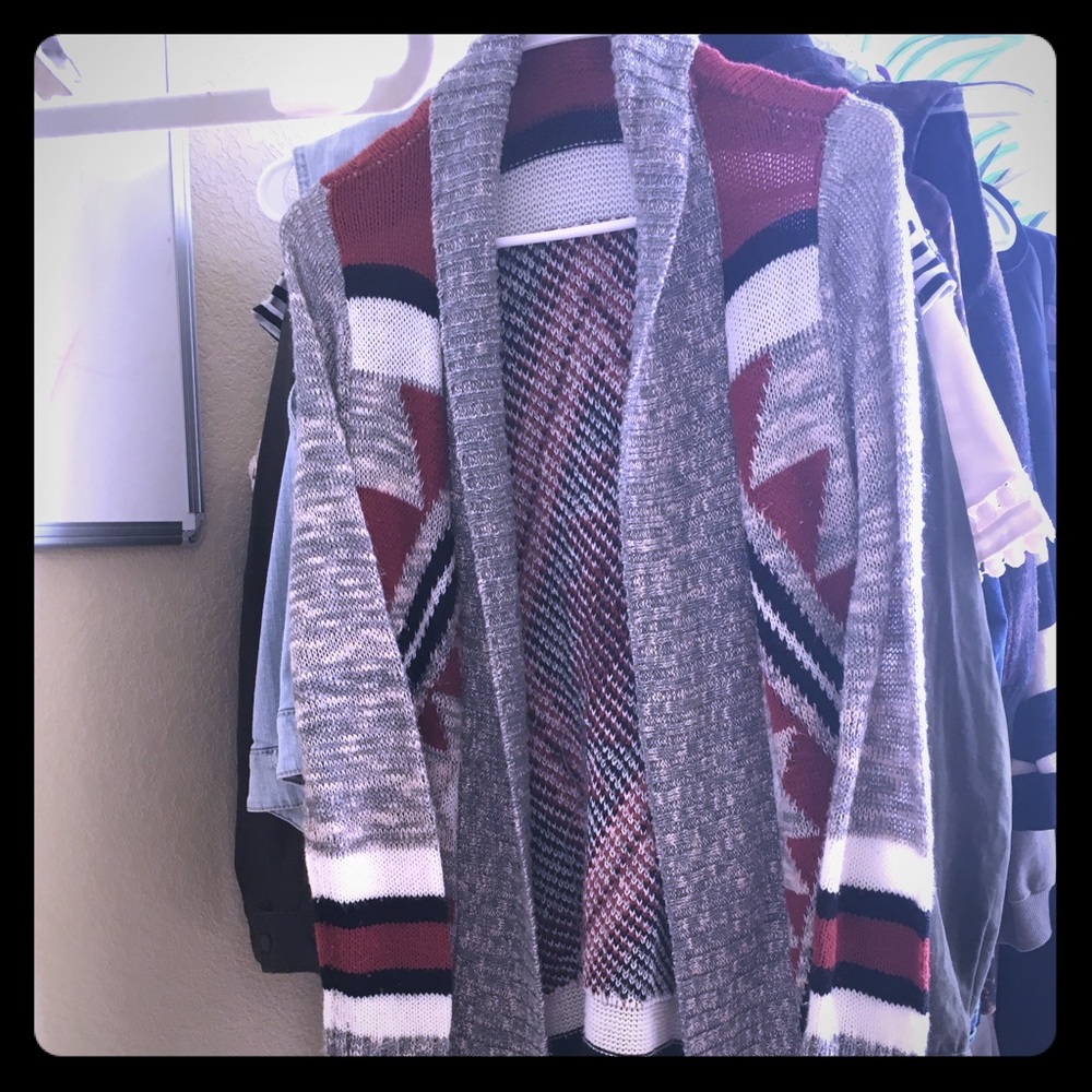 A warm long sweater